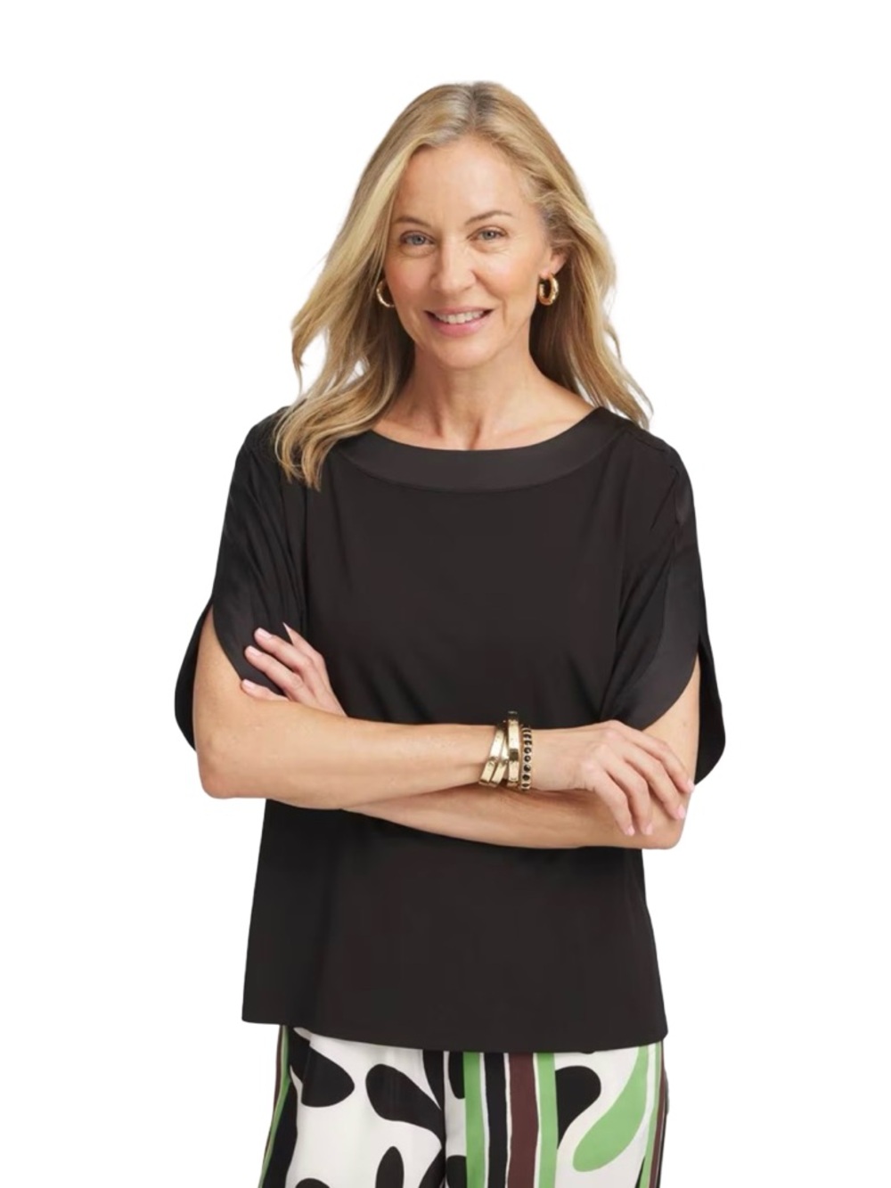 NWT Chico's Black Dolman-Sleeve Women's Top - Picture 5 of 7